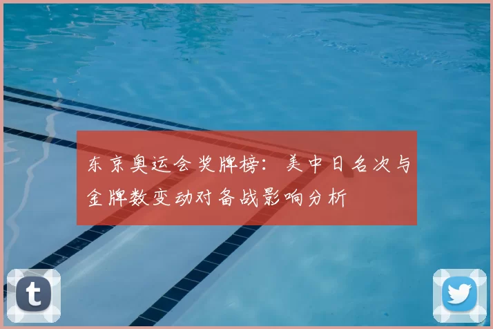 东京奥运会奖牌榜:美中日名次与金牌数变动对备战影响分析